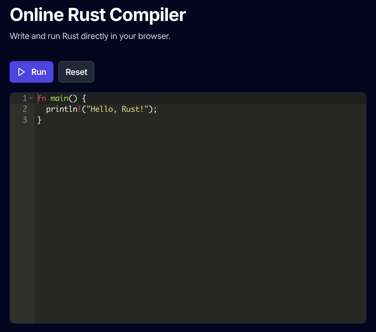 Online Rust Compiler